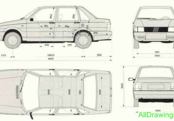 Fiat Duna (Argentina) - drawings (drawings) of the car